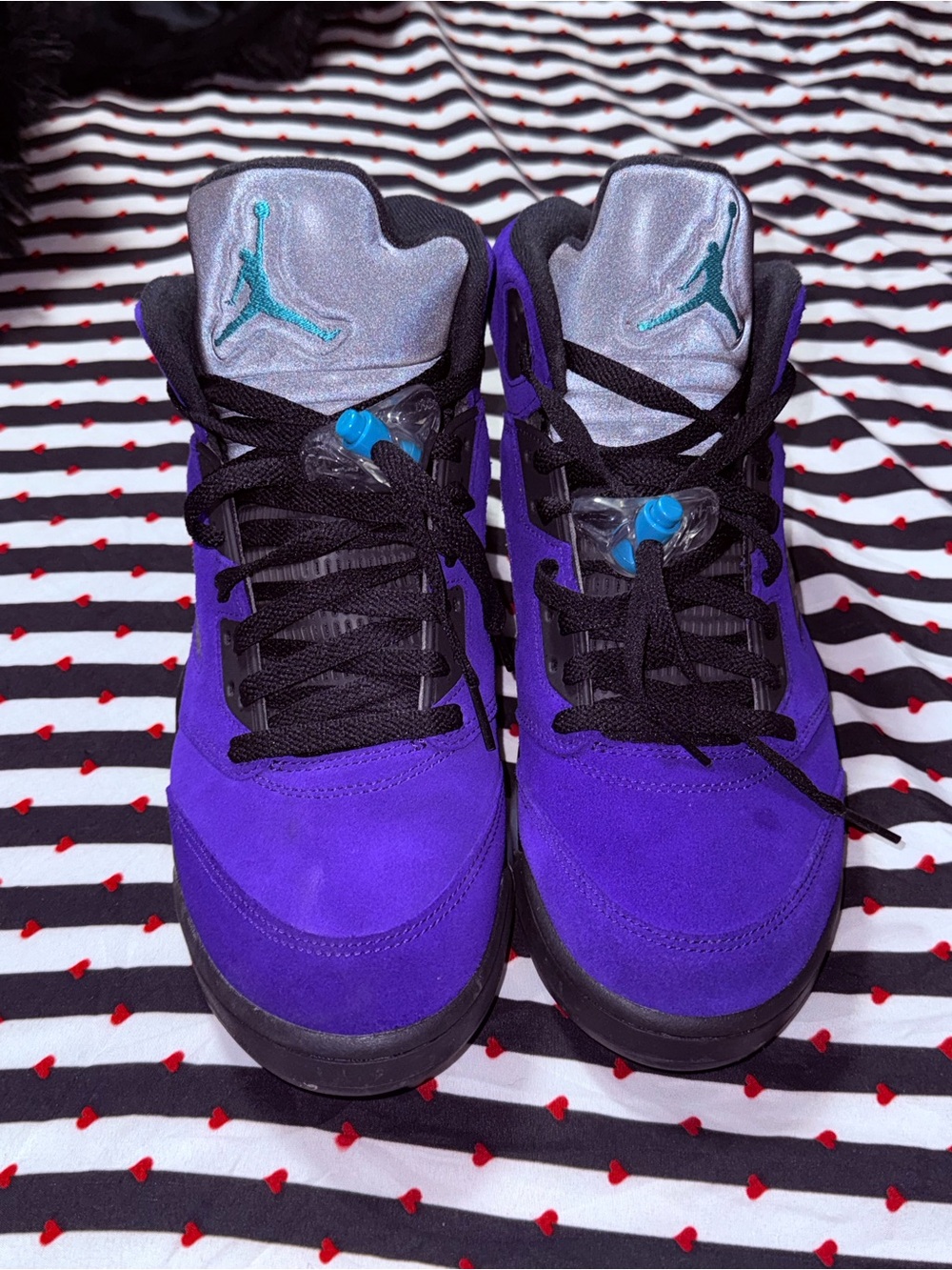 Jordan Kids Purple and Black Retro Basketball Sneakers
